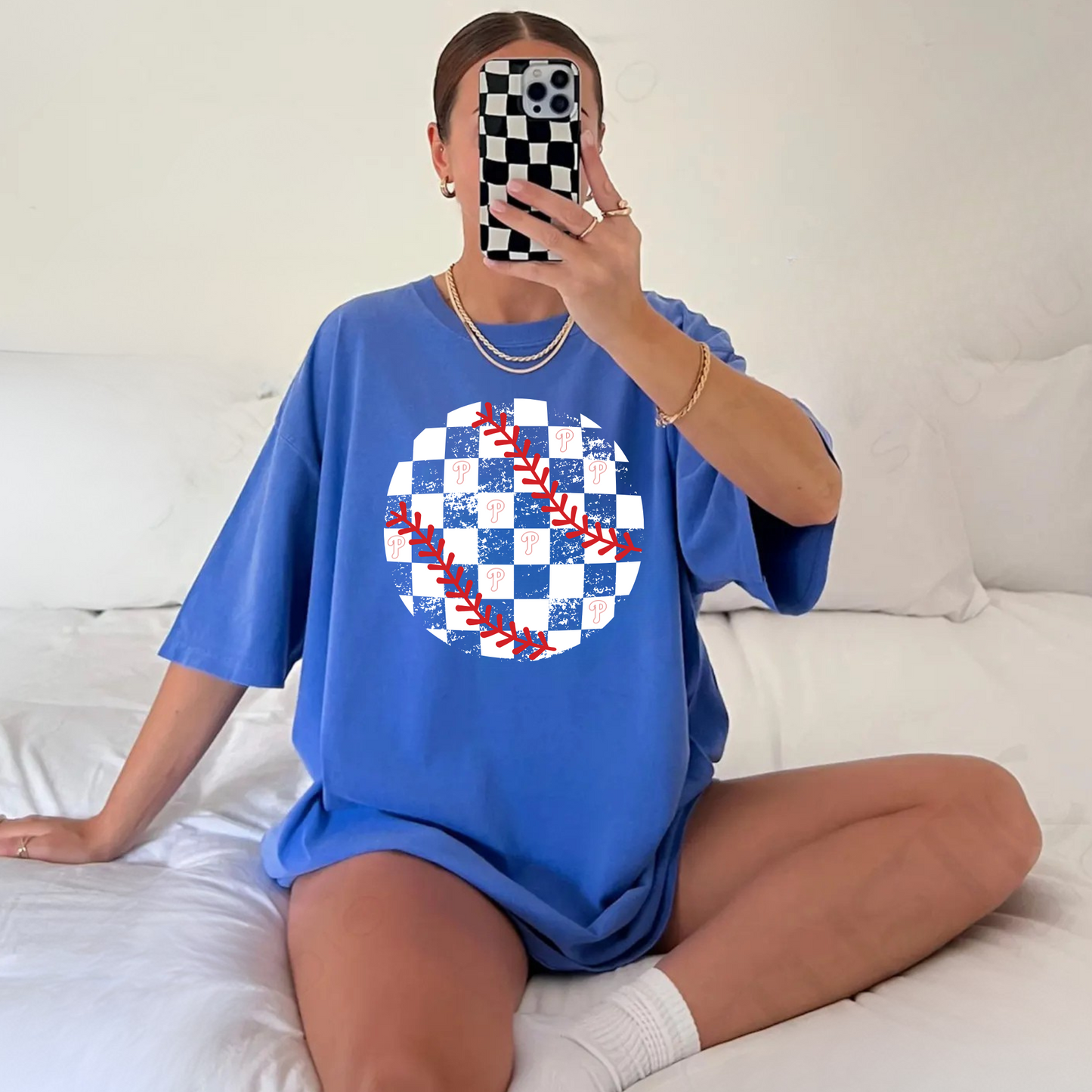 Checkered baseball