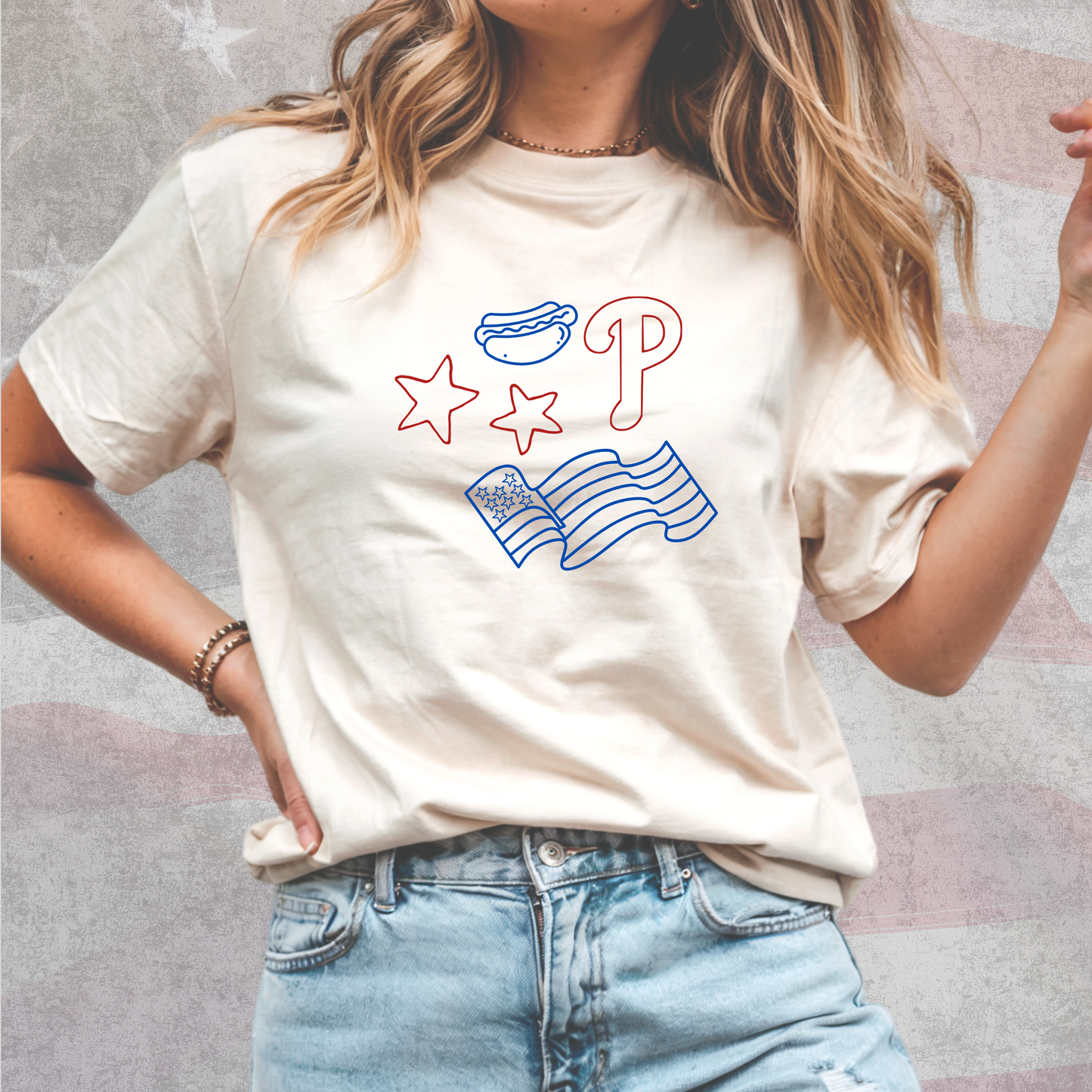 Patriotic Doodle Phils (ivory)