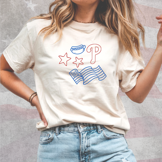 Patriotic Doodle Phils (ivory)