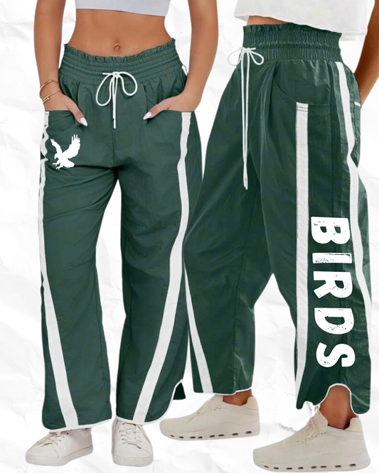 BIRDS track pants (dark green)￼